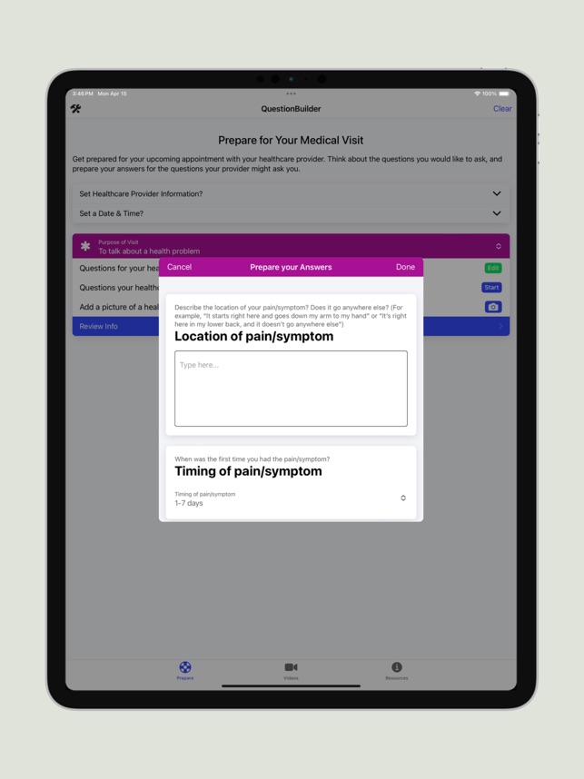 AHRQ Question Builder screenshot 1 of 29