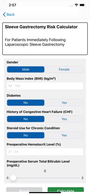 Bariatric Surgery Calculator screenshot 3 of 5