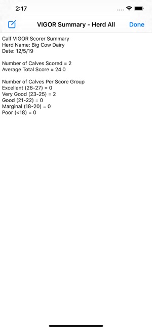 Calf VIGOR Scorer screenshot 16 of 17