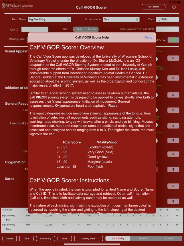 Calf VIGOR Scorer screenshot 7 of 17