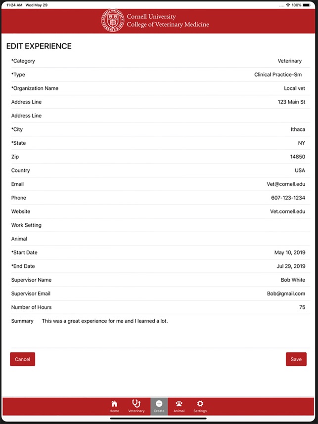 Cornell Vet preVet Tracker screenshot 5 of 10