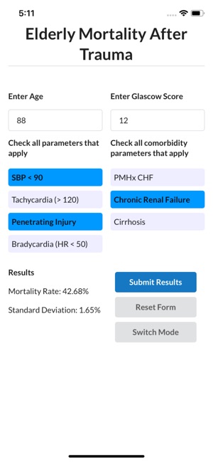 Elderly Mortality After Trauma screenshot 5 of 6