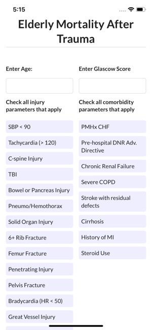 Elderly Mortality After Trauma screenshot 6 of 6