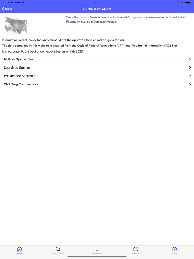 FARAD's VetGRAM screenshot 1 of 44