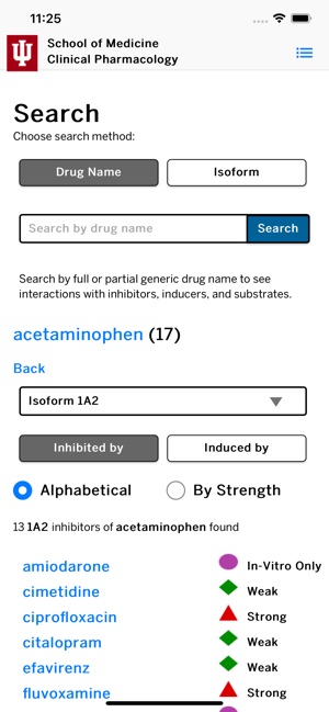 Flockhart CYP450 Table screenshot 2 of 2