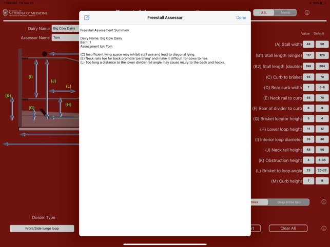 Freestall Assessor screenshot 6 of 7