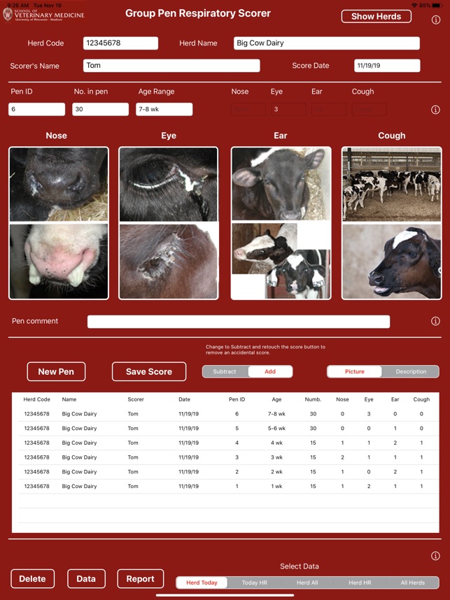Group Pen Respiratory Scorer screenshot 1 of 20
