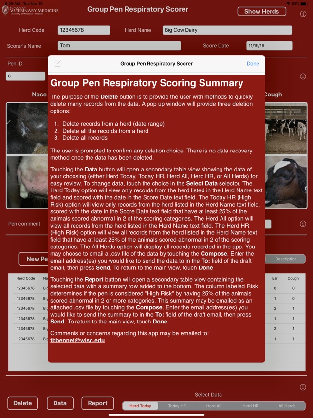 Group Pen Respiratory Scorer screenshot 8 of 20