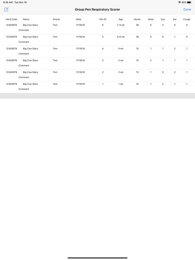Group Pen Respiratory Scorer screenshot 9 of 20