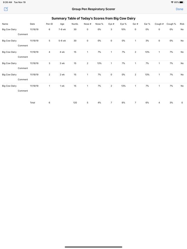 Group Pen Respiratory Scorer screenshot 10 of 20