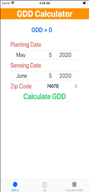 Growing Degree Days Calculator screenshot 1 of 7