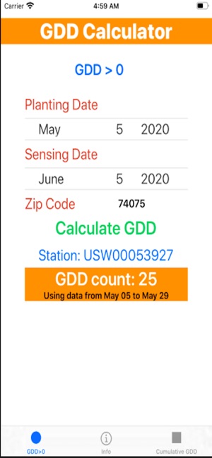 Growing Degree Days Calculator screenshot 5 of 7