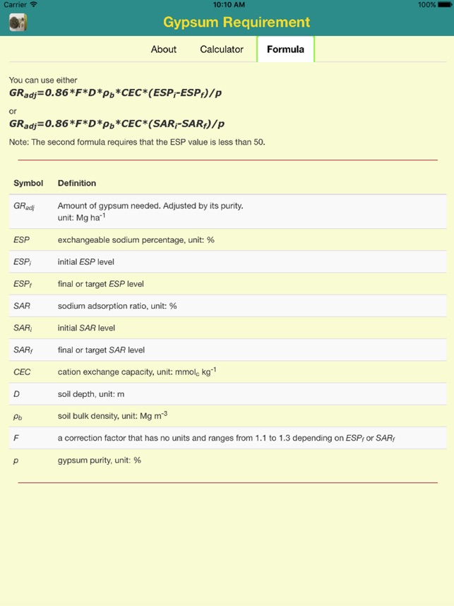 Gypsum Requirement screenshot 2 of 5