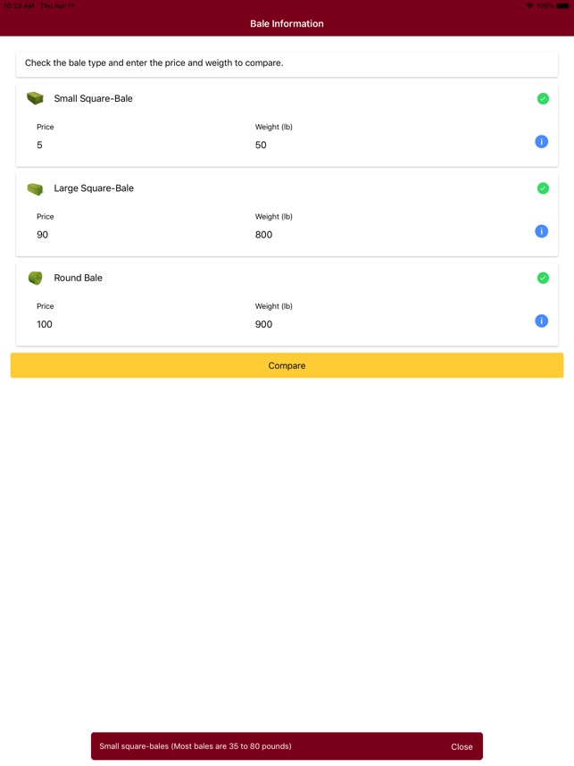 Hay Price Calc screenshot 3 of 10