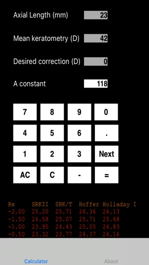 IOL-Calculator screenshot 2 of 2