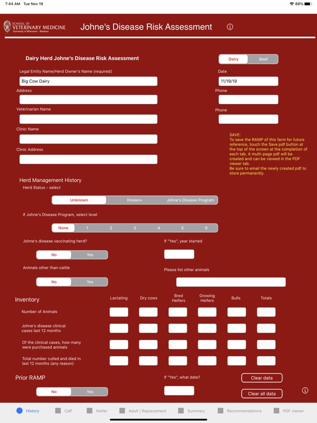 Johne's Risk Assessor screenshot 1 of 8
