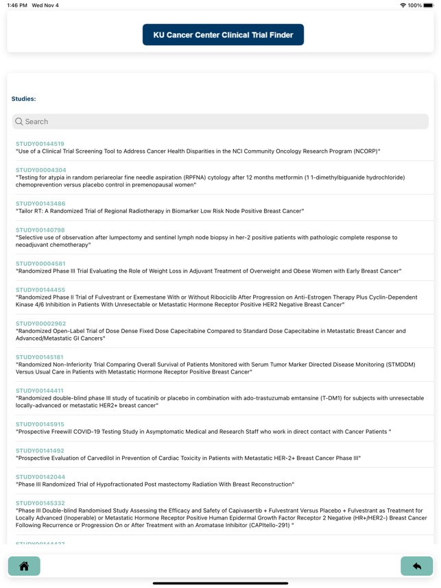 KUCC Clinical Trial Finder screenshot 7 of 16