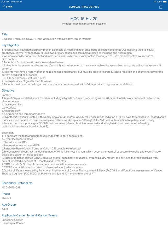 Markey Cancer Clinical Trials screenshot 4 of 8