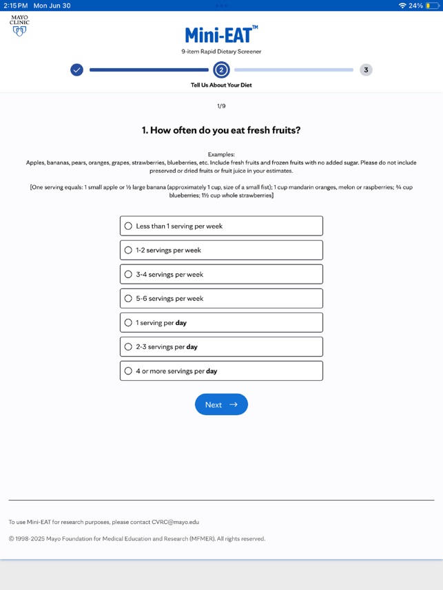 Mayo Clinic Mini-EAT screenshot 3 of 20