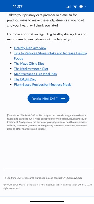 Mayo Clinic Mini-EAT screenshot 8 of 20