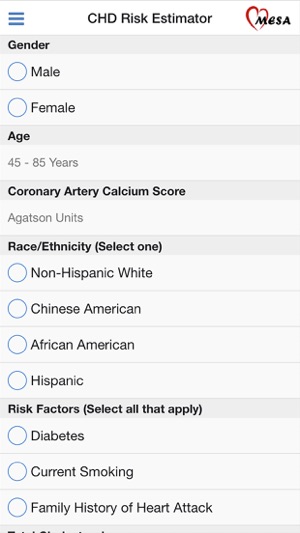 MESA Risk Score screenshot 1 of 6