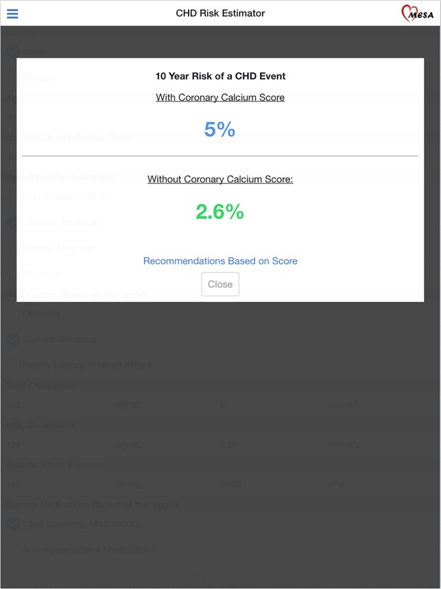 MESA Risk Score screenshot 5 of 6