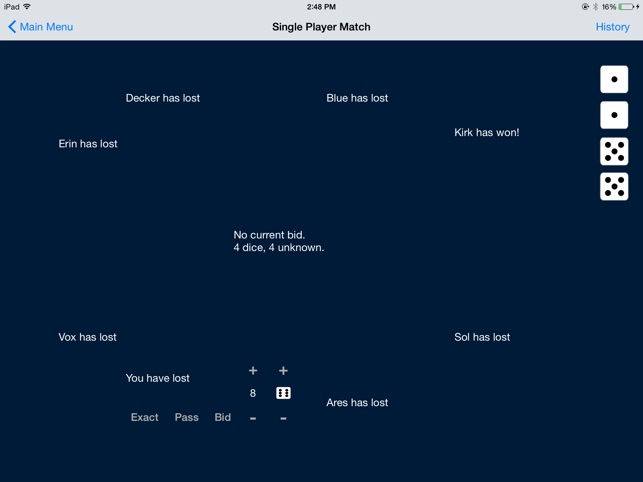 Michigan Liar's Dice screenshot 4 of 8