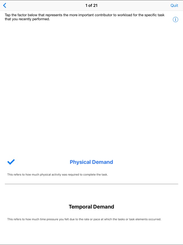NASA TLX screenshot 7 of 8