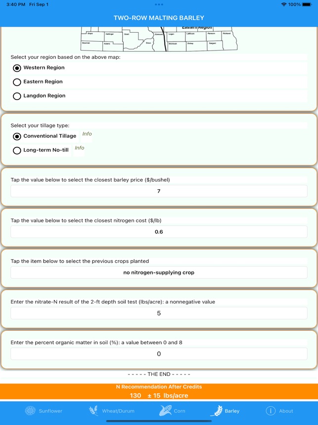 NDSU Nitrogen Calculator screenshot 10 of 14