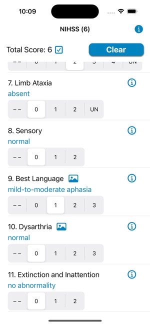 NIH Stroke Scale Calculator screenshot 8 of 12