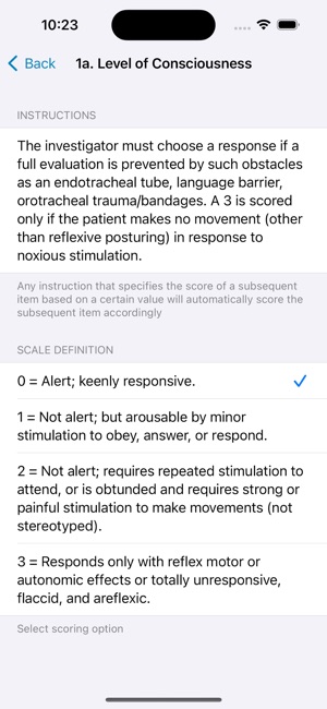 NIH Stroke Scale Calculator screenshot 9 of 12