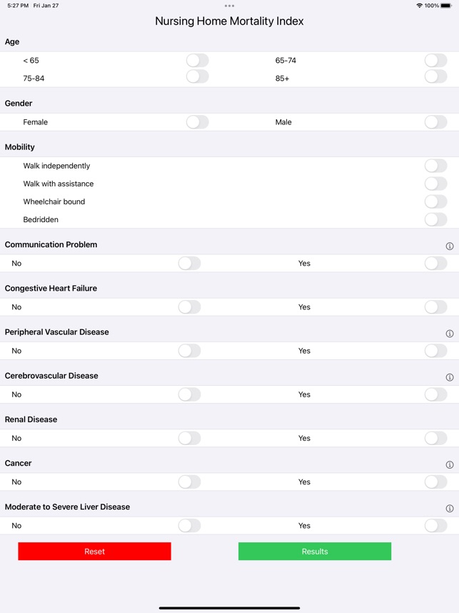 Nursing Home Mortality Index screenshot 1 of 8