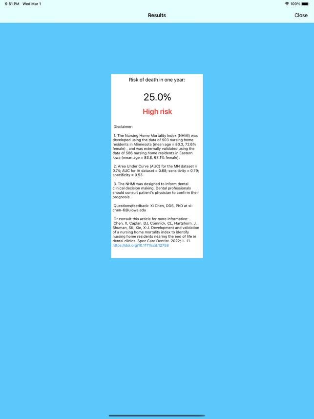 Nursing Home Mortality Index screenshot 3 of 8