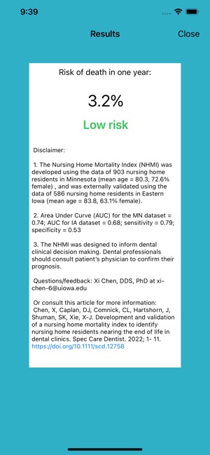 Nursing Home Mortality Index screenshot 7 of 8