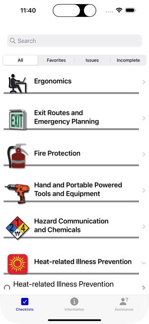OSHA-NIOSH Small Bus Checklist screenshot 1 of 5