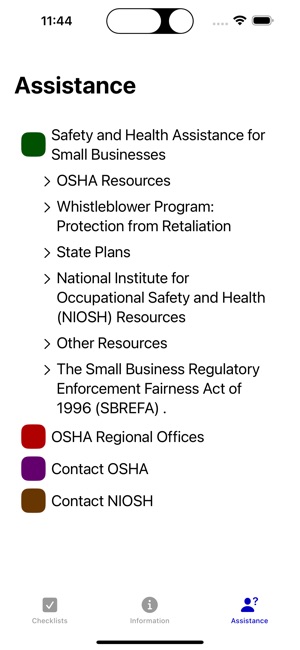 OSHA-NIOSH Small Bus Checklist screenshot 5 of 5