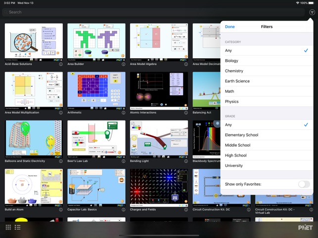 PhET Simulations screenshot 1 of 15