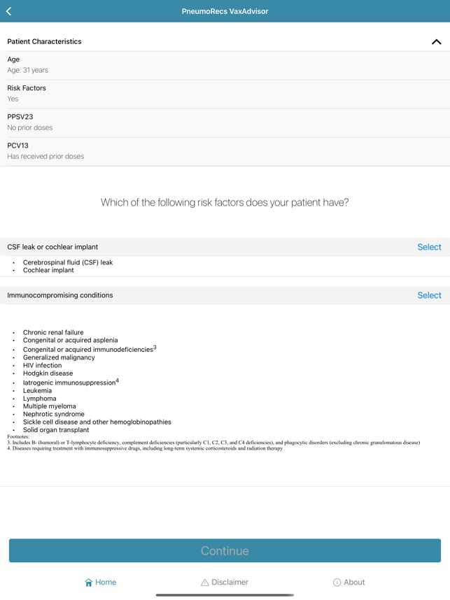 PneumoRecs VaxAdvisor screenshot 1 of 11