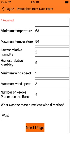 Prescribed Burn Entry Form screenshot 12 of 14