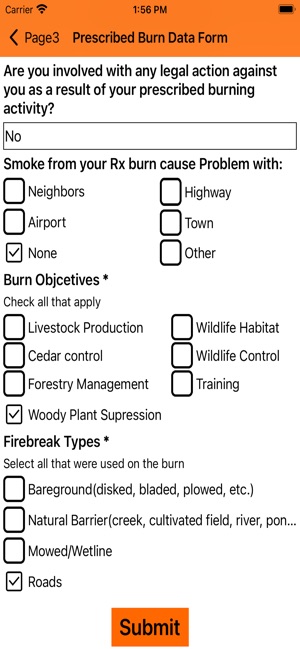 Prescribed Burn Entry Form screenshot 13 of 14