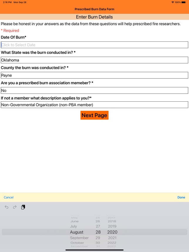 Prescribed Burn Entry Form screenshot 3 of 14