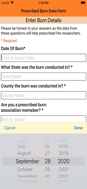 Prescribed Burn Entry Form screenshot 10 of 14