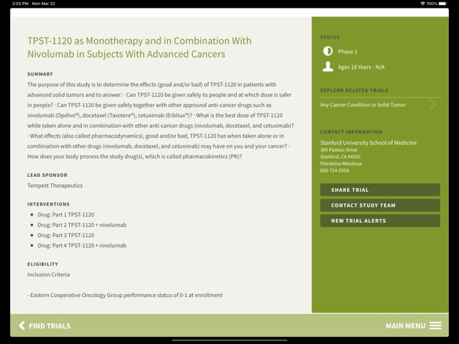 SCI Cancer Clinical Trials screenshot 10 of 10
