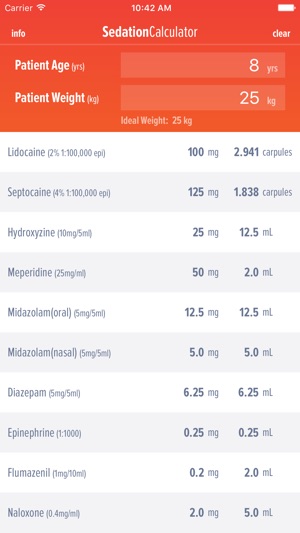Sedation Calculator screenshot 1 of 1