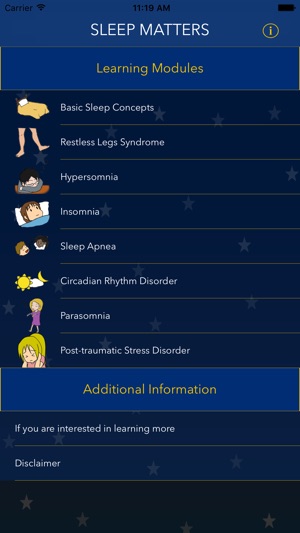 SleepMatters - animated educational modules on sleep disorders screenshot 1 of 10