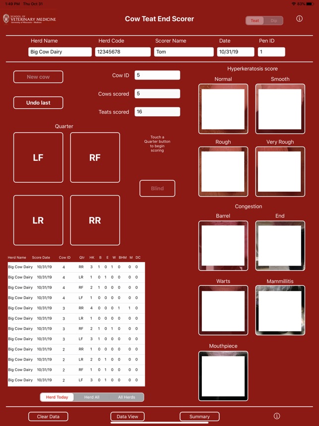 Teat End Scorer screenshot 1 of 6