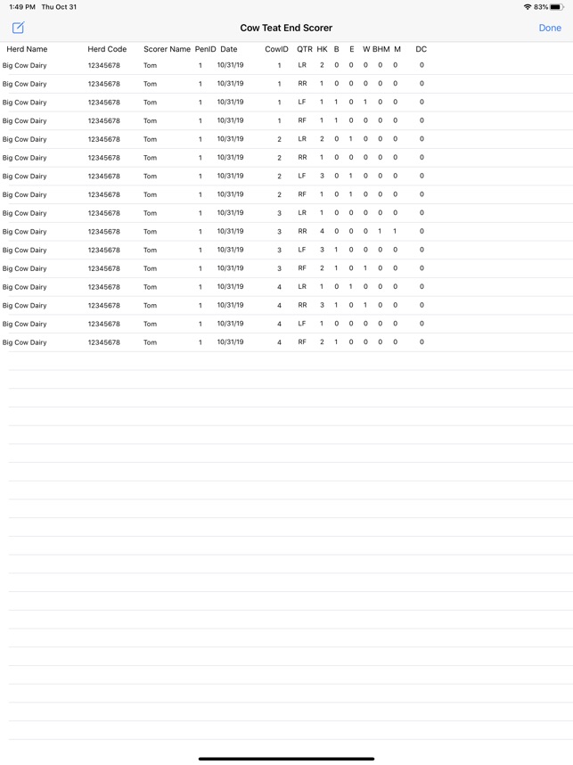 Teat End Scorer screenshot 5 of 6