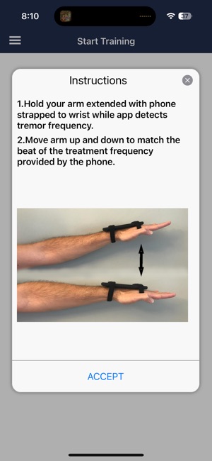 Tremor Retrainer App screenshot 2 of 3