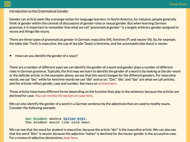 UMD German Grammar Guide screenshot 2 of 4