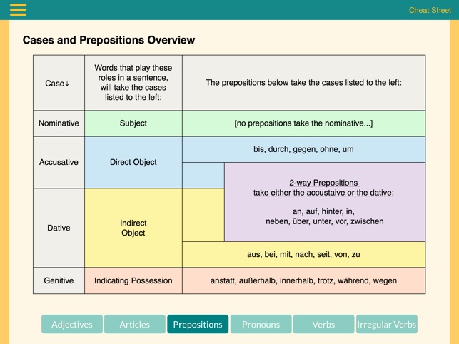 UMD German Grammar Guide screenshot 3 of 4